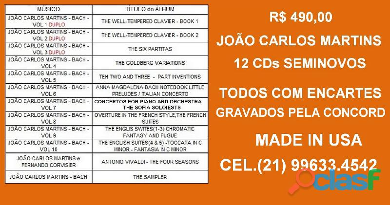 12 CDs do JOÃO CARLOS MARTINS BACH