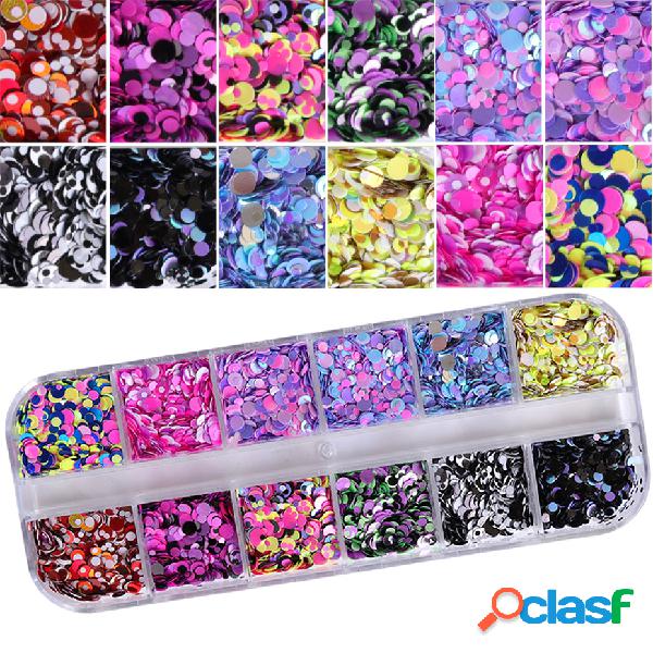 12 Células Shimmer Prego Lantejoulas Decoração Super Fina