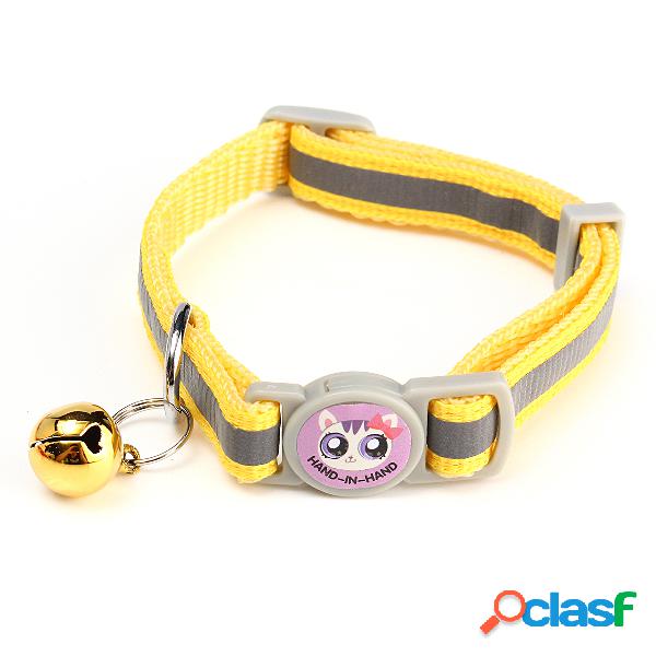 12Pcs / Lot Pet Cat Safety Collar com Bell Reflective