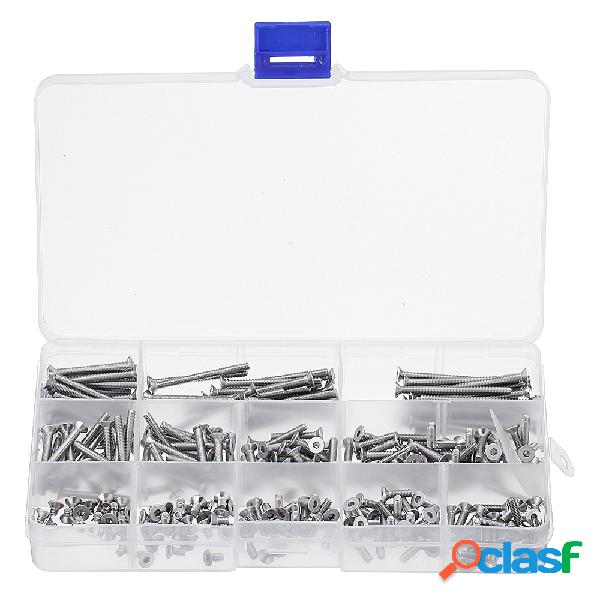 260 Pcs M3 304 Aço Inoxidável Soquete Parafuso de Cabeça