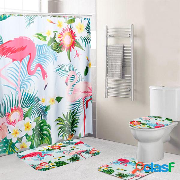3 PCS Carpet Set Toilet Cover Banheiro Cortina de chuveiro