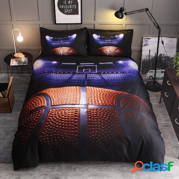 3d basquete esportes jogo de cama colcha / edredon / doona