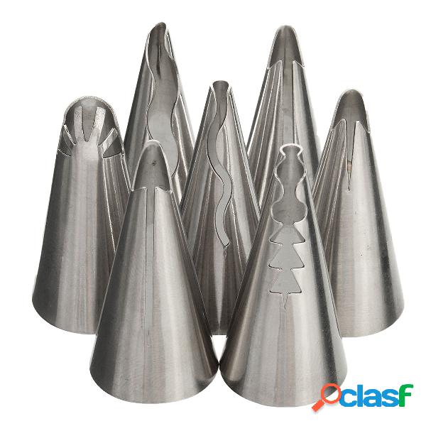 7Pcs DIY pastelaria bolo de fondant Glacê Piping bocais
