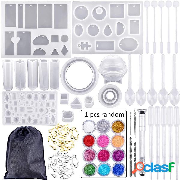 83 pçs / set Silicone molde para resina Silicone uv resina