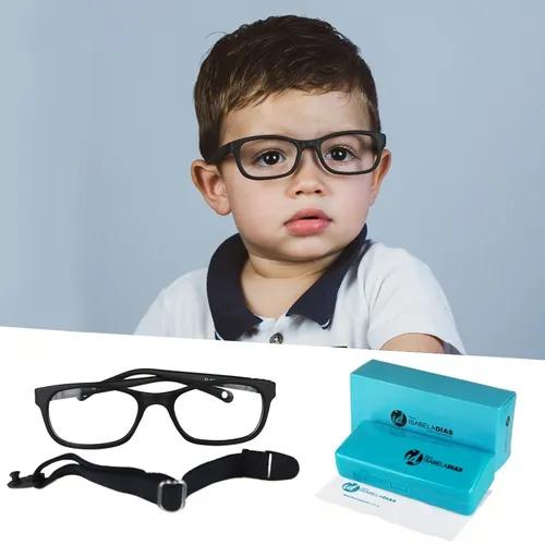 Armação Óculos Grau Infantil Flexível Elástico Silicone