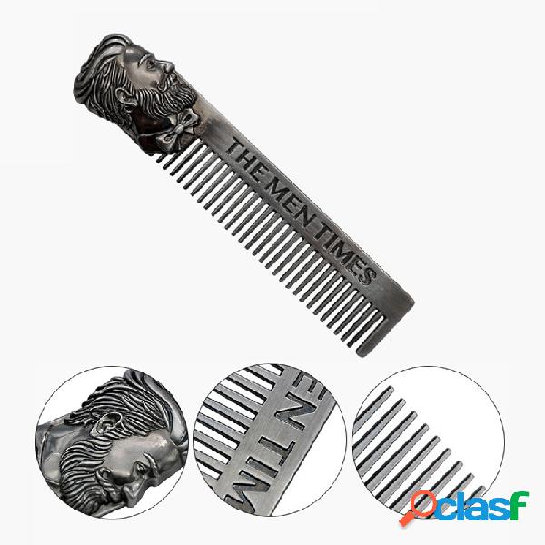 Barba de Aço inoxidável Pente Dos Homens do Vintage Estilo