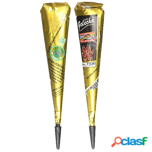 Black Natural Herbal Henna Cone tatuagem temporária