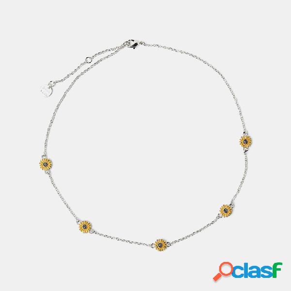 Bohemian Daisy Tassel Pingente Colar Colar de corrente