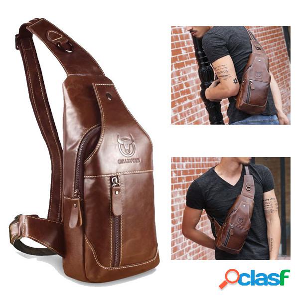 Bolso de couro de peito de negócio ocasional ombro