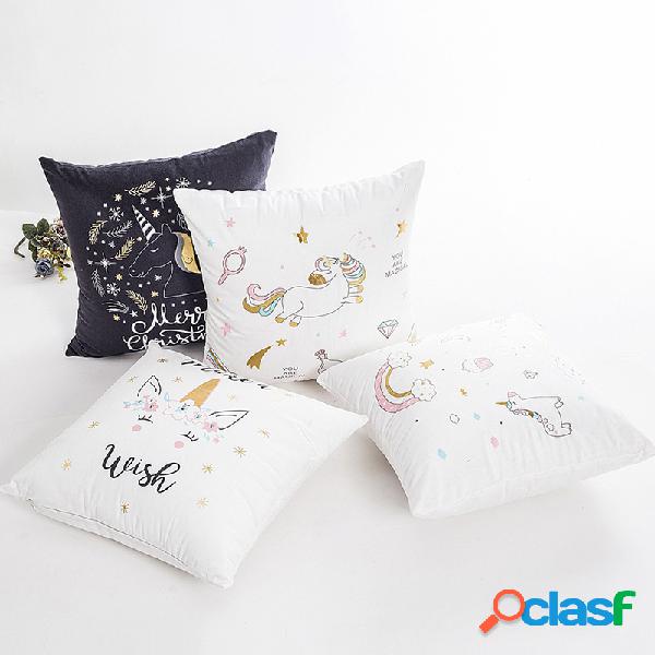 Bonito Unicorn Capa de Almofada Decorativa Almofadas para