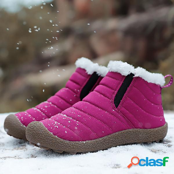 Botas impermeáveis do tornozelo da neve da cor sólida do