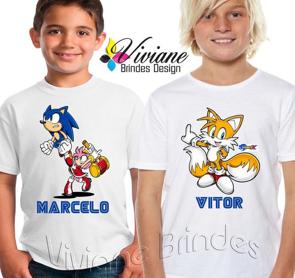 Camisa Camiseta Personalizada Sonic Festas Aniversários