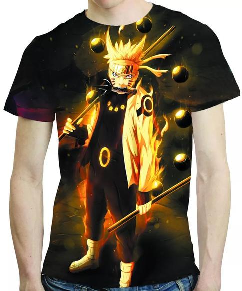 Camisa Naruto Sasuke Camiseta Estampa Total Anime