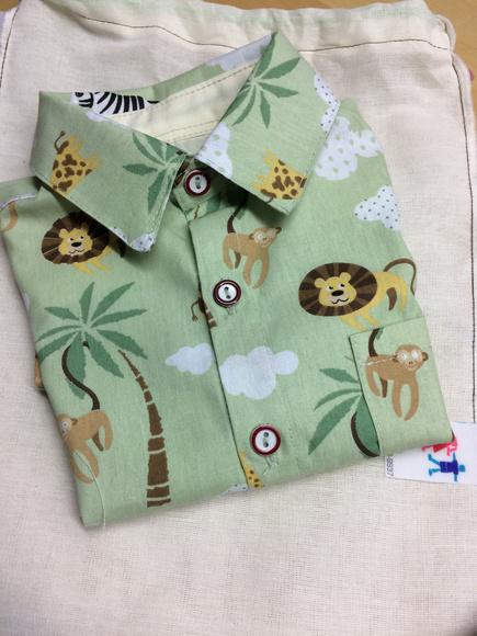 Camisa infantil Safari verde manga curta