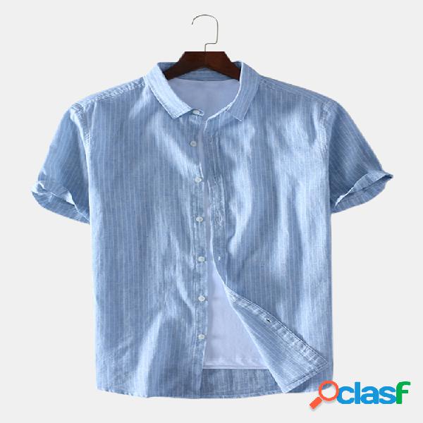 Camisas de mangas curtas para homens 100% algodão