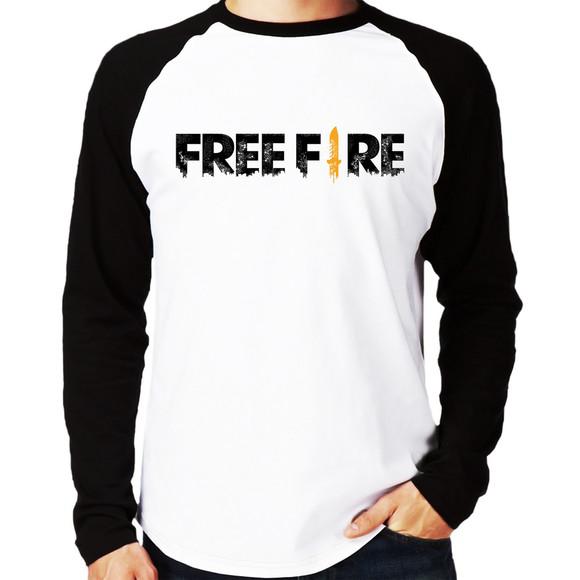 Camiseta Free Fire Battlegrounds Raglan Longa