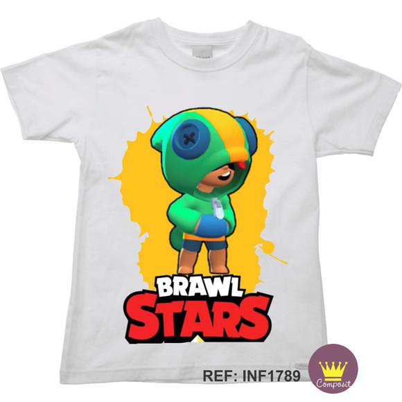 Camiseta Infantil Personalizada Brawl Stars Leon