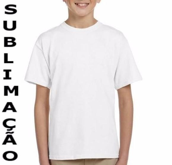 Camiseta Infantil Poliéster Sublimação Branca Lisa