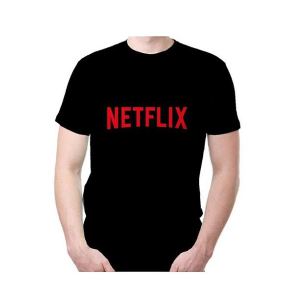 Camiseta NetFlix preta - Adulto e Infantil