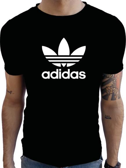 Camiseta Preta Adidas - 100% Algodão