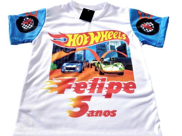 Camiseta infantil Hot Wheels personalizada