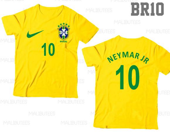 Camiseta infantil Seleção Brasil Neymar Personalizada c