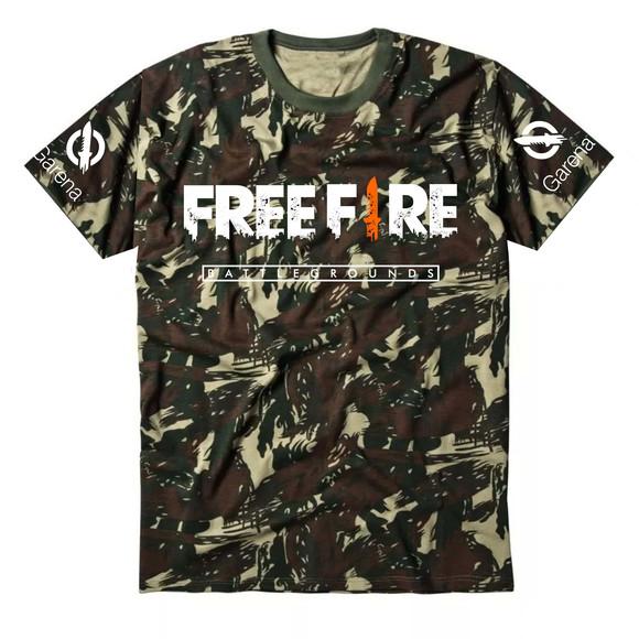 Camiseta masculina Infantil Free Fire
