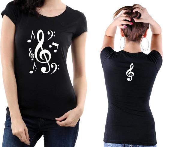 Camiseta notas musicais Loucospormusica