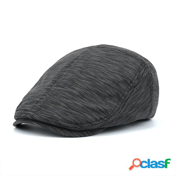 Chapéu Listrado de Algodão Beret Chapéu Ajustável Casual