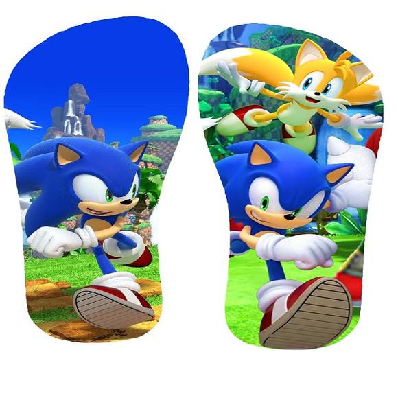 Chinelos Infantil Personalizados Sonic