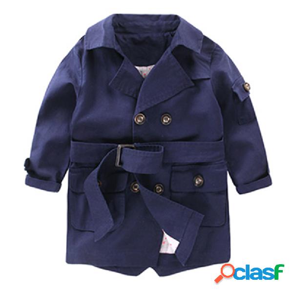 Classic Menino Windbreaker Crianças Meninos Longo Trench