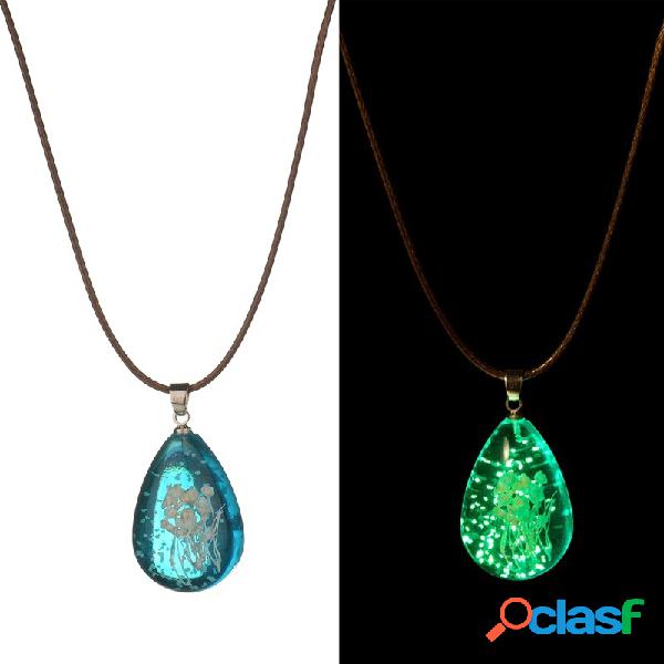 Colar Estilo Casual Luminous Starry Dried Flor Colar