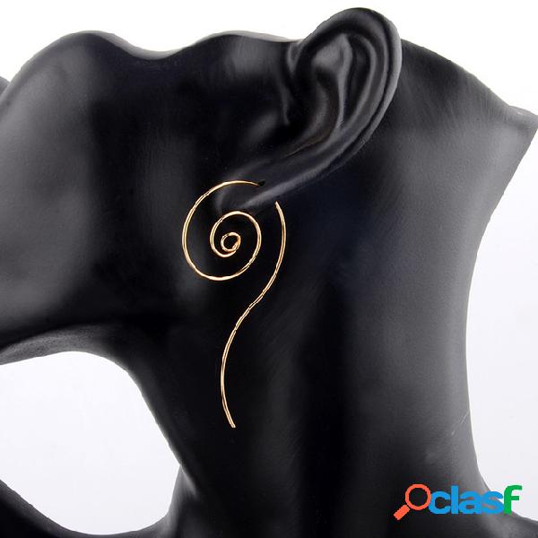Círculo em espiral geométrico na moda Orelha Gancho