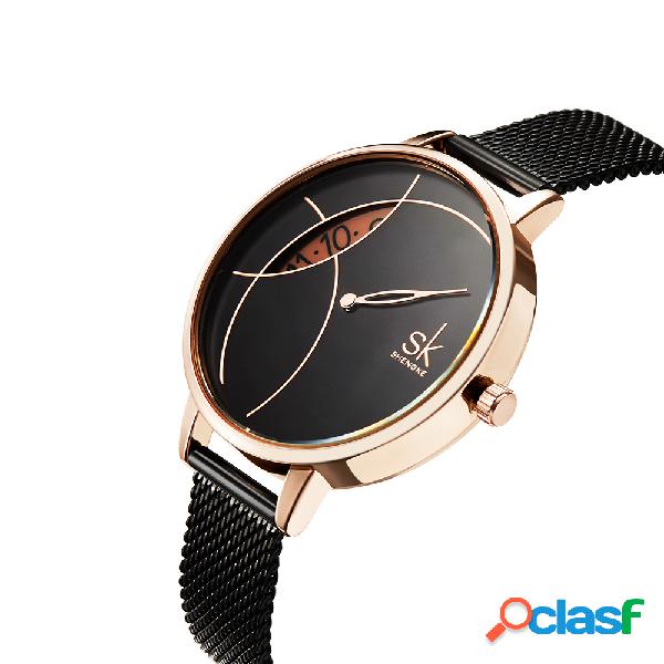 Criativo Eye Shape Mulheres Waistwatch Turntable Hour Dial