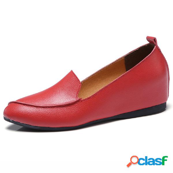 Dedo do pé apontado Hidden Heel Stitching Casual Loafers