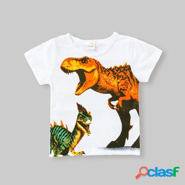 Dinossauro do menino dos desenhos animados impressão de