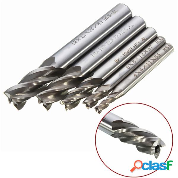 Drillpro DB-M2 5 pcs 4/6/8/10 / 12mm 4 Flauta End Moinho