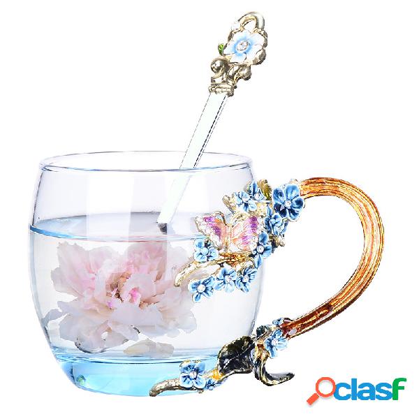 Esmalte Flor Xícara De Chá Requintado Caneca de Café