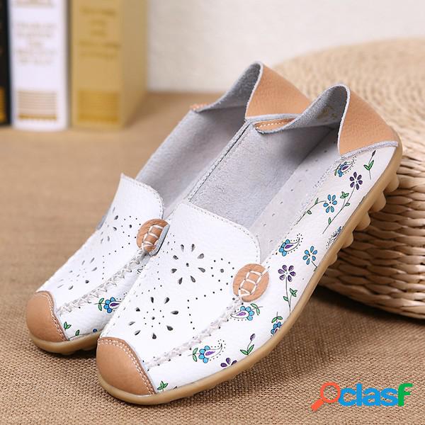 Floral de correspondência de cores de impressão sapatos