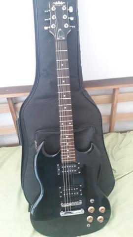 Guitarra SG SONATA PRETA + CAPA ACOLCHOADA