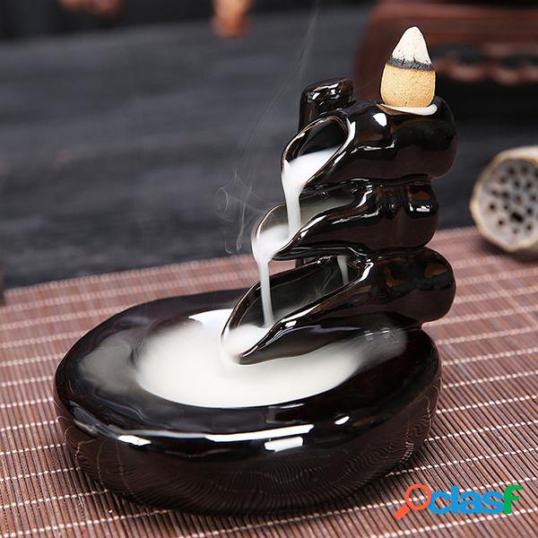 Handmade Black Glaze Ceramic Backflow Holder Home Decor