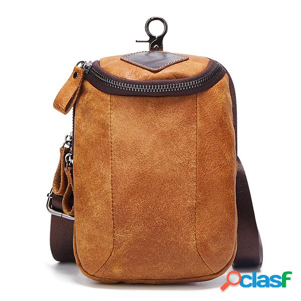 Homem Couro Genuíno outdoor casual crossbody Bolsa