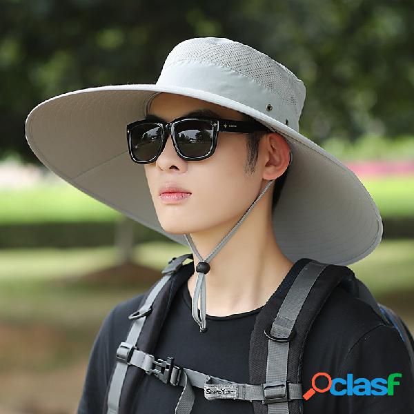 Homens Big Brime Verão Viseira Balde Chapéu Pescador
