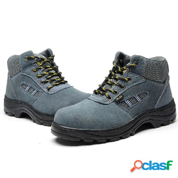 Homens Camurça sintética Antiderrapante Aço Toe Sapatos