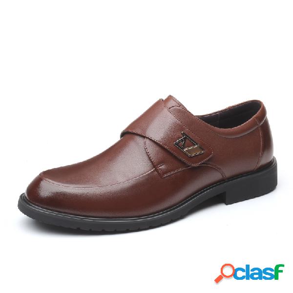 Homens Classic Gancho Loop Business Comfort Couro formal