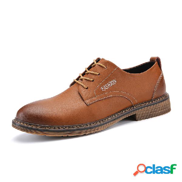 Homens Classic Oxfords Comfy Ataque Acima Do Negócio Formal