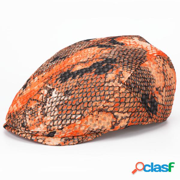 Homens De Malha De Pele De Cobra Padrão Personalidade Boina