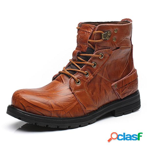 Homens Hight Top Impermeável Classic 8 Metal Ilhós Louco