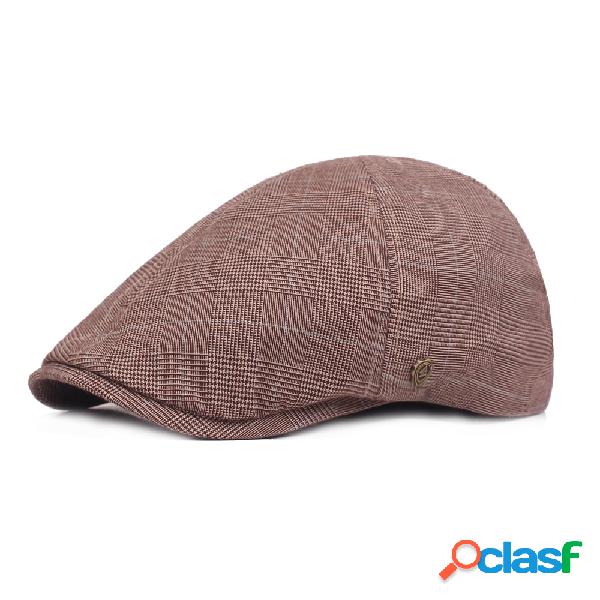 Homens Vintage Cap Beret Cap Respirável Treliça Algodão