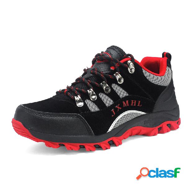 Homens camurça ao ar livre resistente ao desgaste lace up